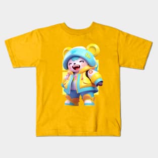 AKBLM - AMEKAJI アメカジ STYLE GHETTOKO KUMA | CUTE 3D ANIME FASHION Kids T-Shirt